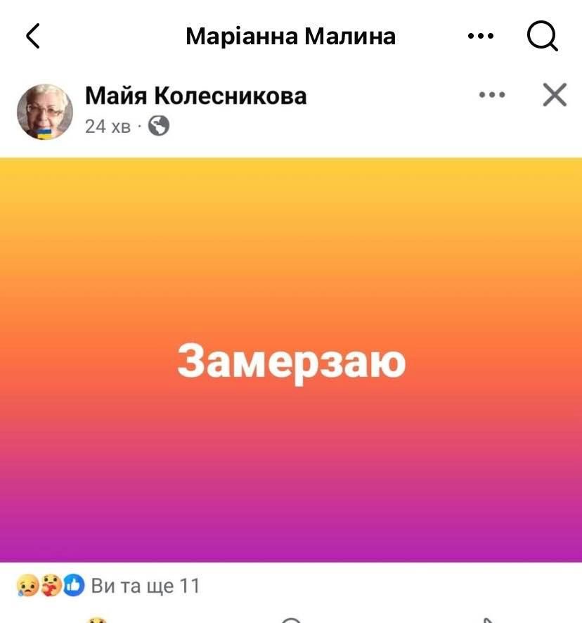 Саме на цей допис відреагували журналістки