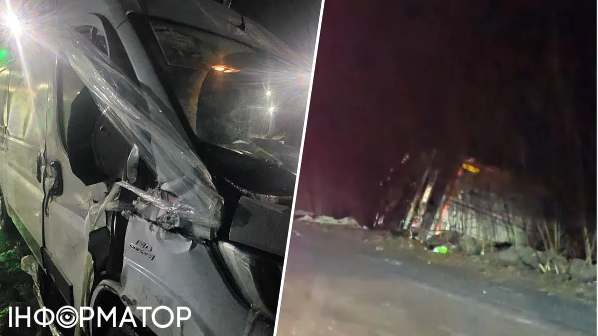 У ДТП, що сталося через ожеледицю, постраждав транспорт, на якому везли до Києва теплий журек - бус не міг би рухатися далі, пояснили волонтери