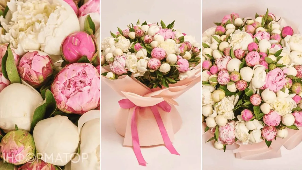 От такий букет з рожевих і білих півоній коштуватиме 31 тисячу гривень