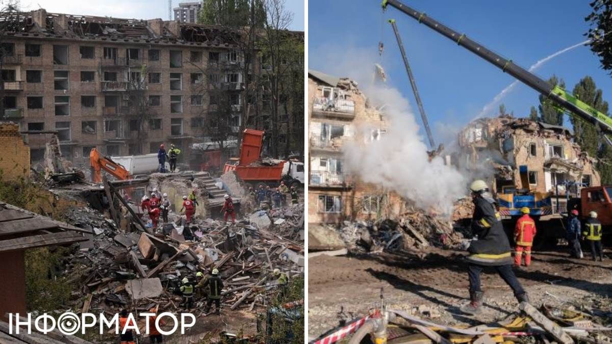 Постраждалі будинки Київ уламки ДСНС