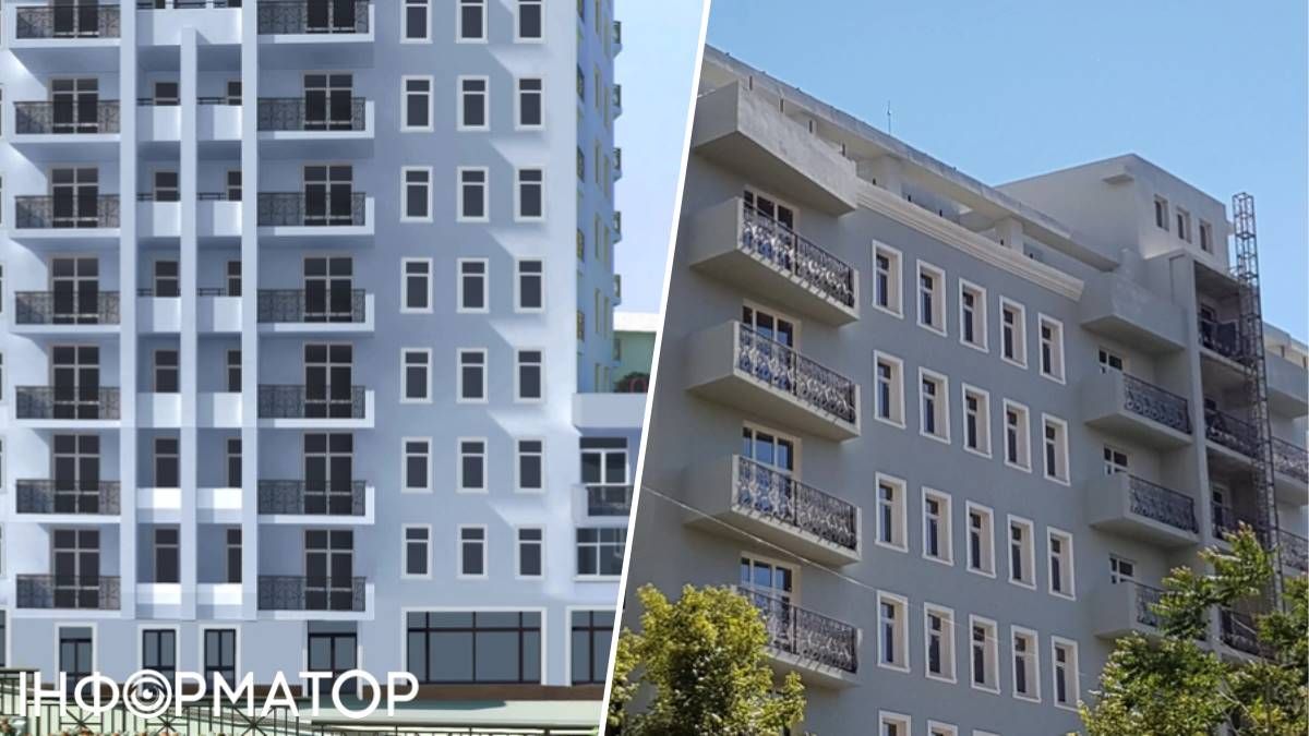 "Житлова" частина будинку, яку не видно з вул. Саксаганського: тут розташовані квартири й апартаменти площею близько 6 тис "квадратів"