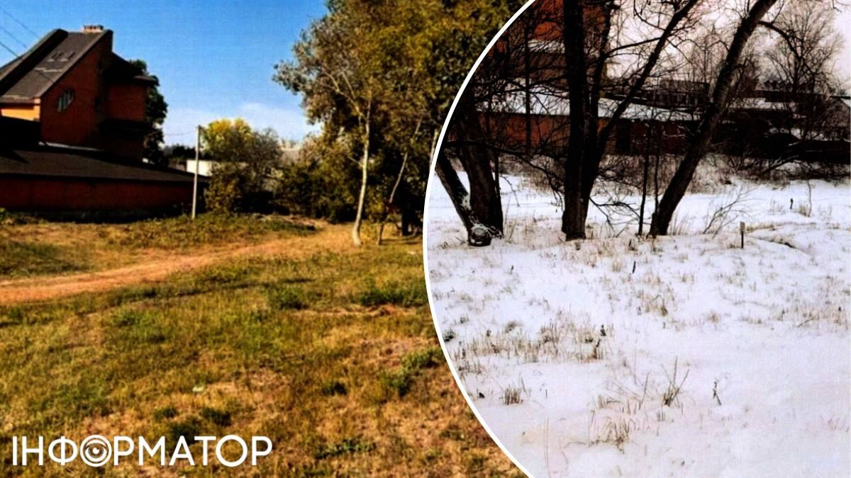 "Літнє" та "зимове" фото ділянки: її розмір, а також наближеність до траси дозволяють збудувати на ній об'єкт інфраструктури - ТЦ, ресторан чи магазин