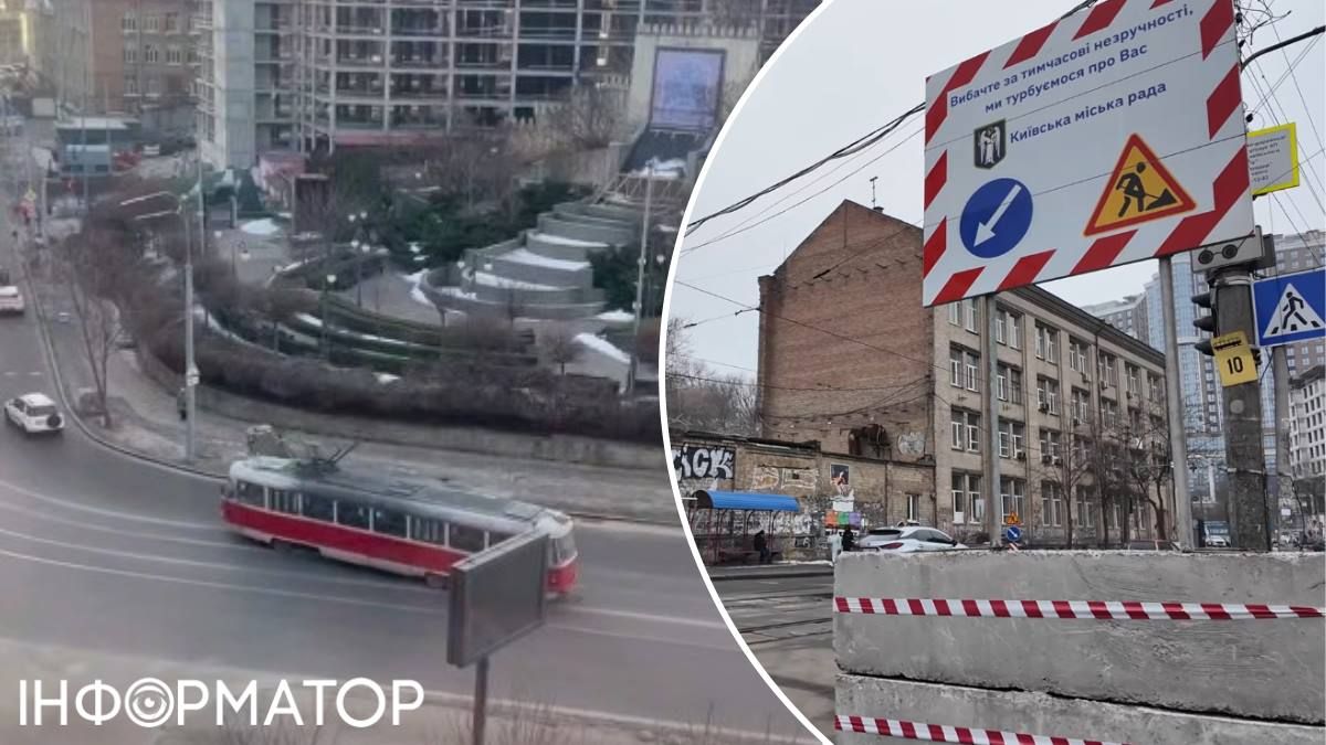 Трамвай сходження з рейок Глибочицька ремонт