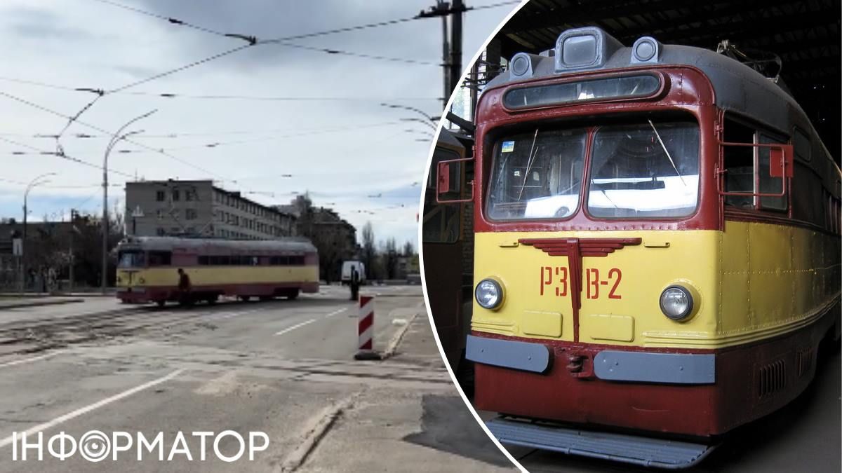Вывели дедушку на прогулку: в Дарницком депо показали самый старый штатный трамвай в Украине