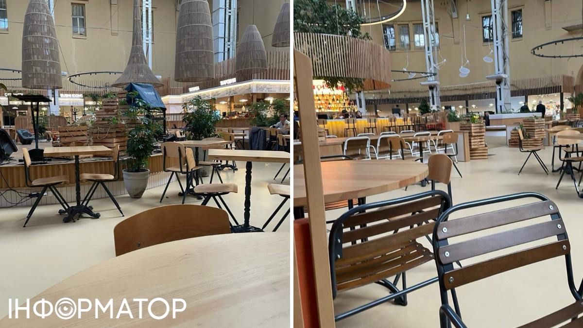 Порожньо було й на фудкорті Бессарабки: ми нарахували від сили трьох відвідувачів