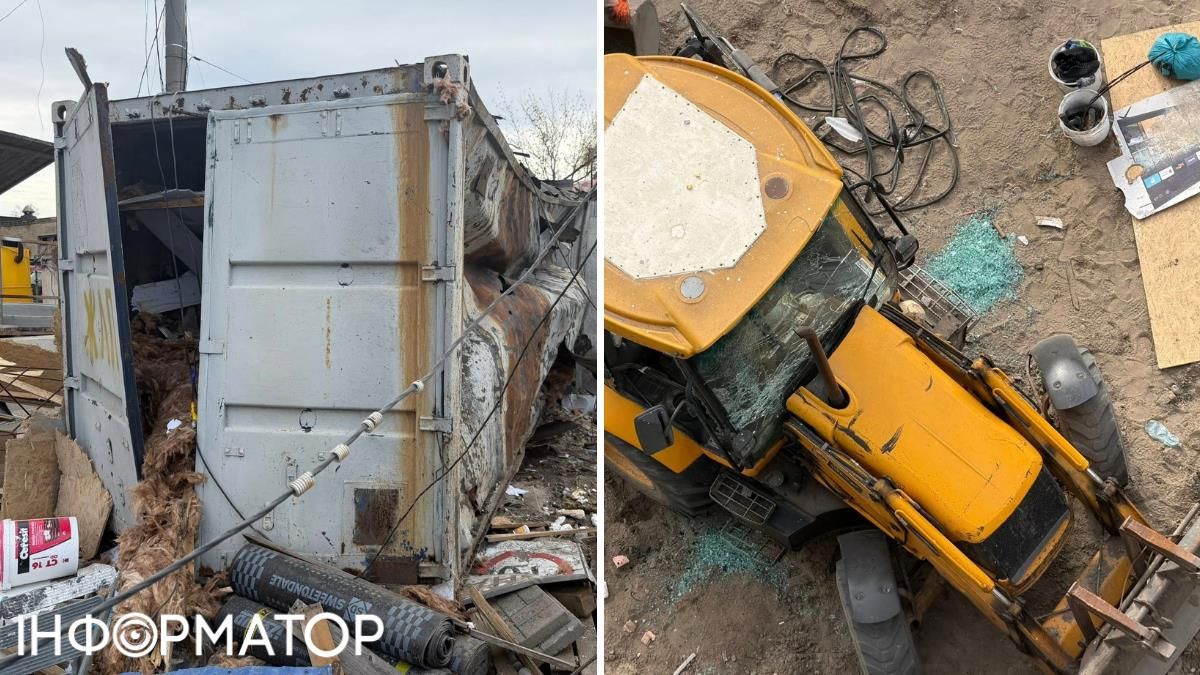 Той самий будівельний вагончик, що врятував життя працівників, які ховалися просто за ним