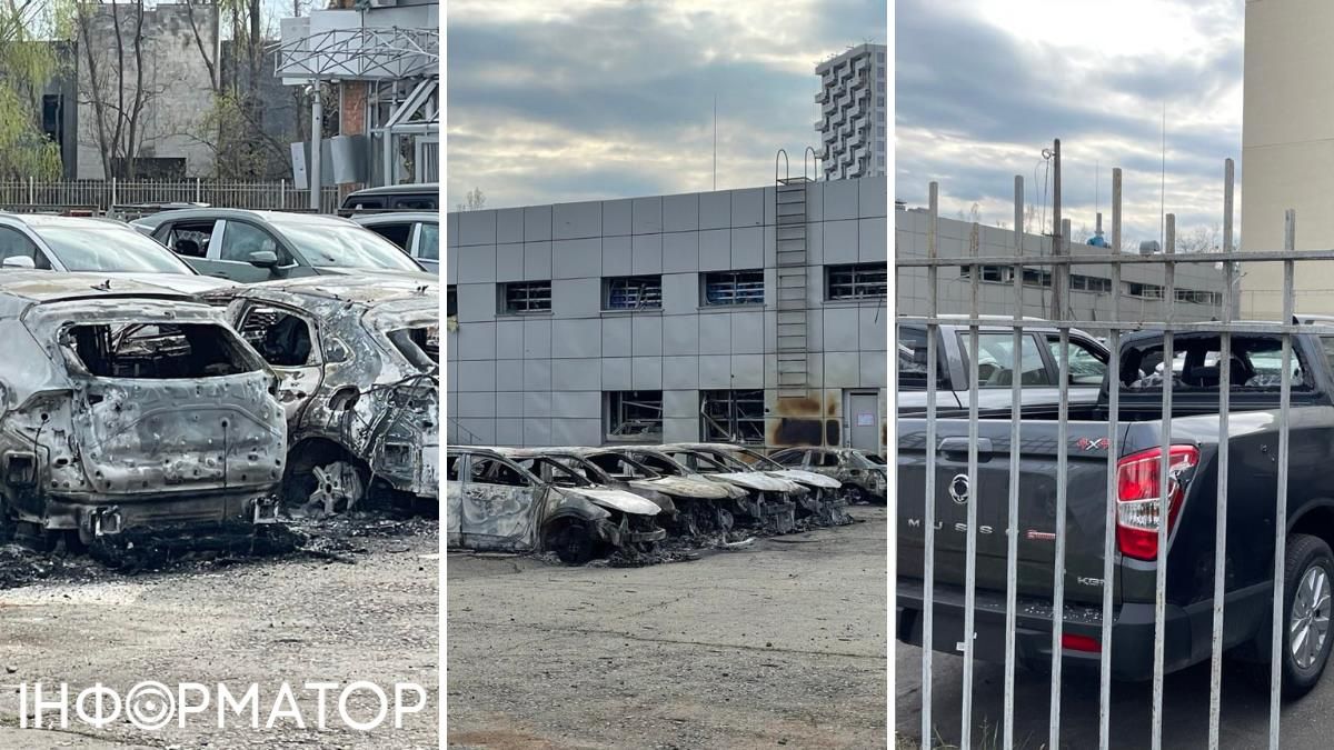 Масштаби пожежі можна бачити не тільки по обгорілих KIA та SsangYoung, а й на стінах будівель. Так чи інакше, на паркінгу постраждало кожне авто Масштаби пожежі можна бачити не тільки по обгорілих KIA та SsangYoung, а й на стінах будівель. Так чи інакше, на паркінгу постраждало кожне авто