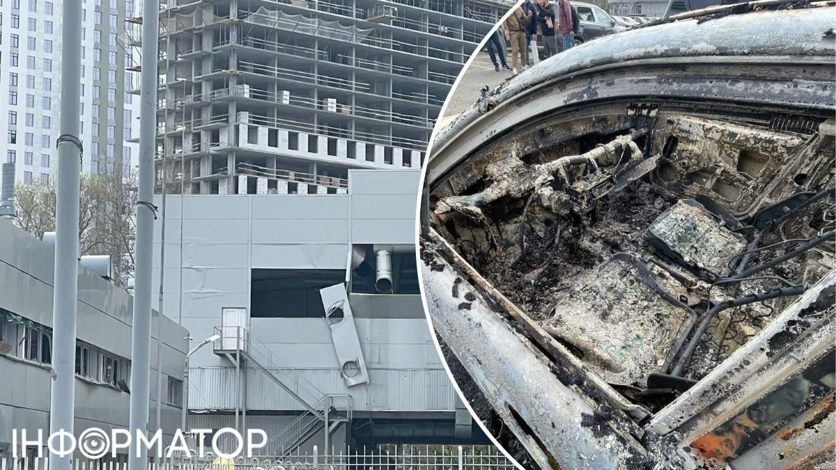 Біля автосалону й у навколишній "промці" впало щонайменше декілька ракет чи їхніх уламків - окрім автівок, постраждало й будівництво неподалік Біля автосалону й у навколишній "промці" впало щонайменше декілька ракет чи їхніх уламків - окрім автівок, постраждало й будівництво неподалік