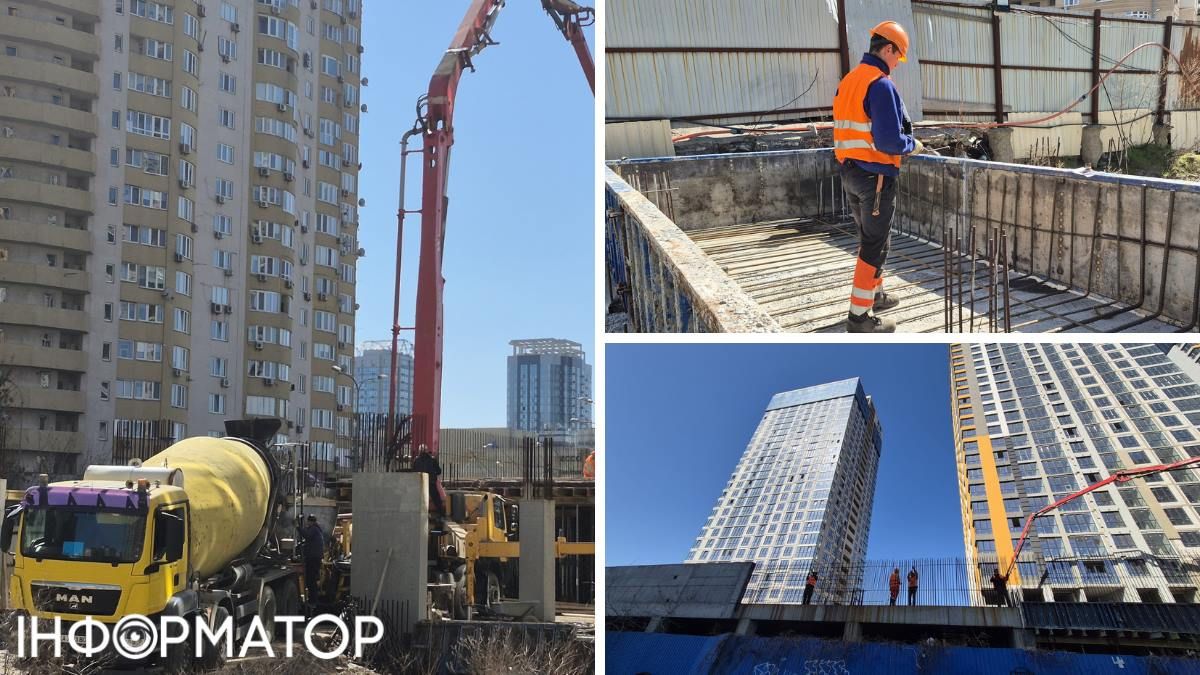 На майданчику "Урлівського-1" заливають монолітні конструкції стилобатного поверху