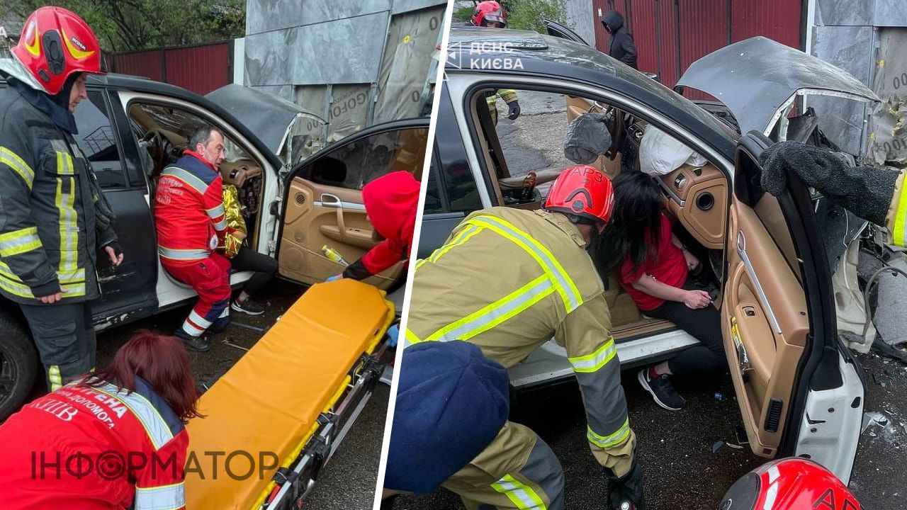Рятувальники вирізали пасажирку з Porsche після ДТП на Печерську