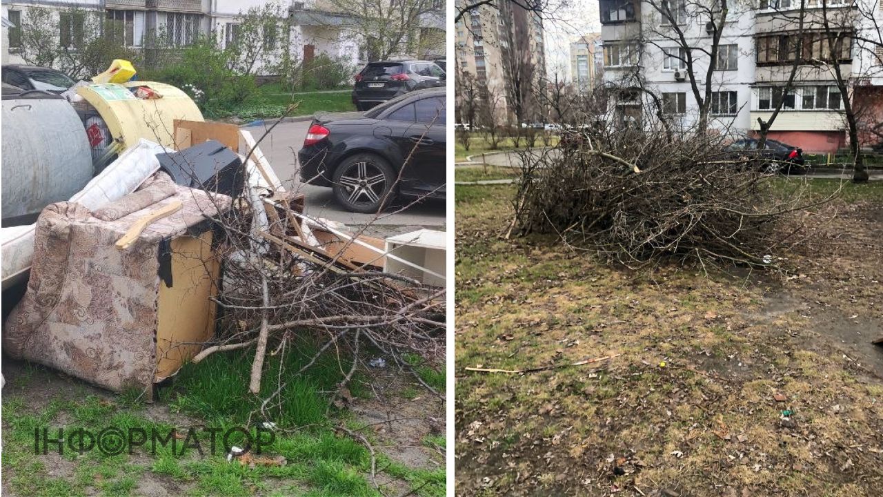 Комунальники й гілляки: кияни скаржаться, що біля будинків лишають купи сміття