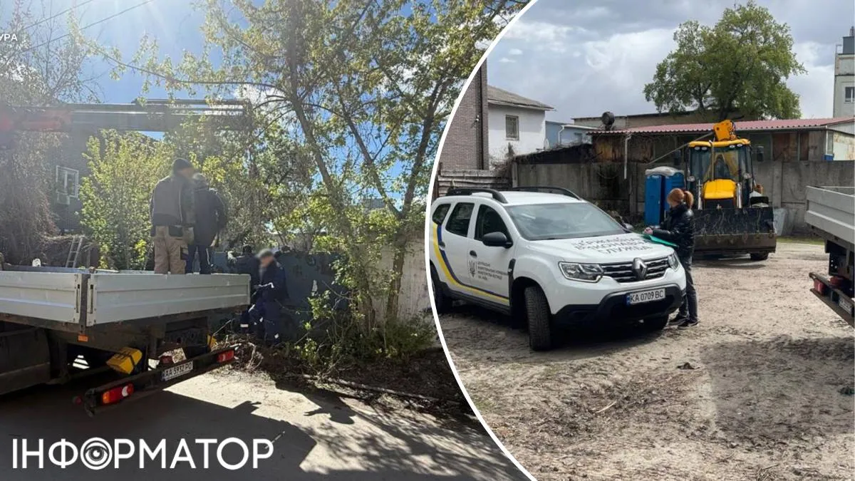 Коммунальщики сразу убрали незаконно установленный на территории города забор. Фото: прокуратура Киева