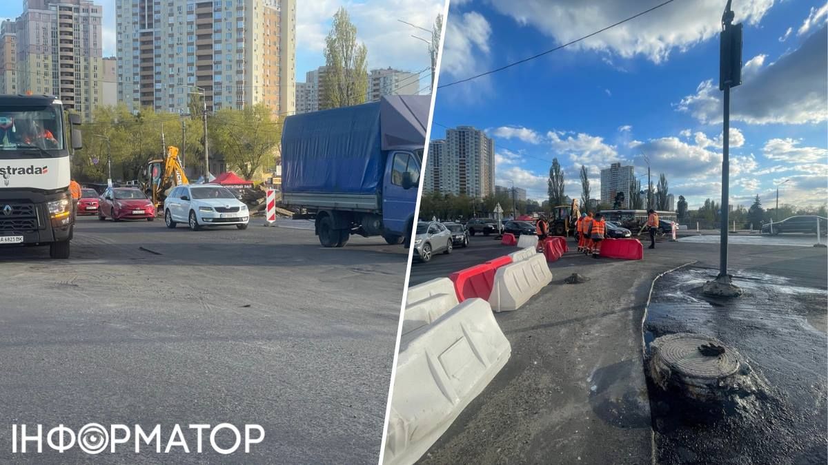 Рабочие подрядной организации уже начали ремонт на мосту над Броварским проспектом на Левобережье