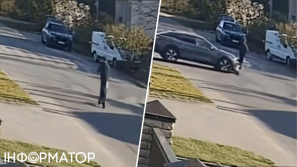 На скріншотах із запису камерою відеоспостереження видно, що водій намагався загальмувати, втім, швидкість була надто великою