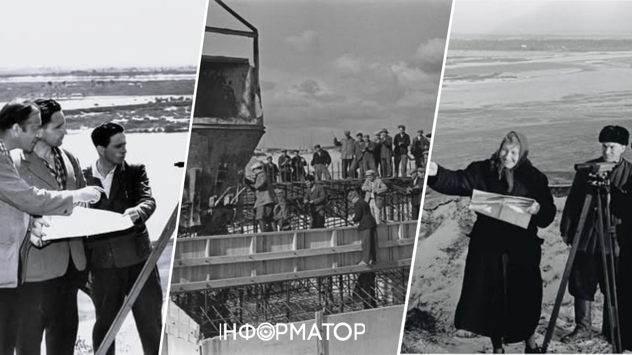 Осушували Дніпро: знайшлися унікальні кадри зі створення Київського моря й початку будівництва ГЕС