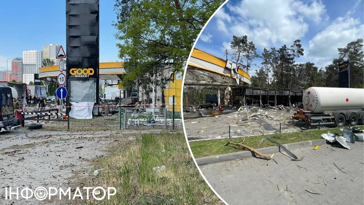 На АЗС повністю вигоріла адмінбудівля й магазин, також пошкодило безпосередньо заправну частину