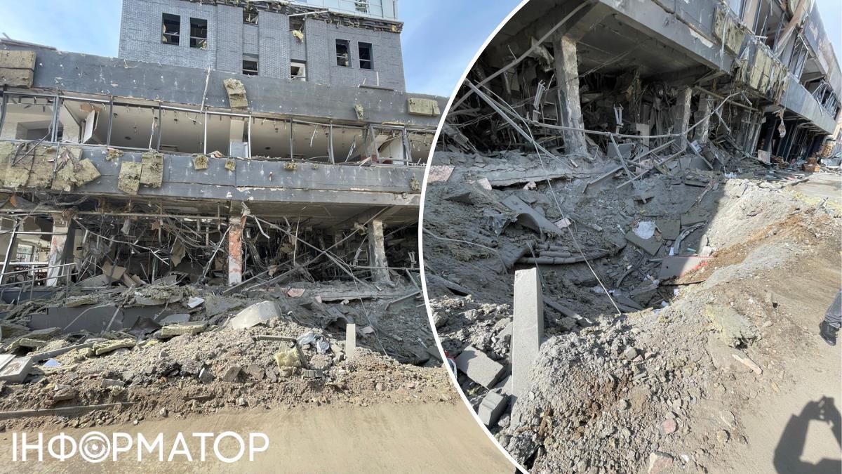Будівлі витримали удар колосальної сили: опори-колони погнуло й покрутило вибуховою хвилею Будівлі витримали удар колосальної сили: опори-колони погнуло й покрутило вибуховою хвилею
