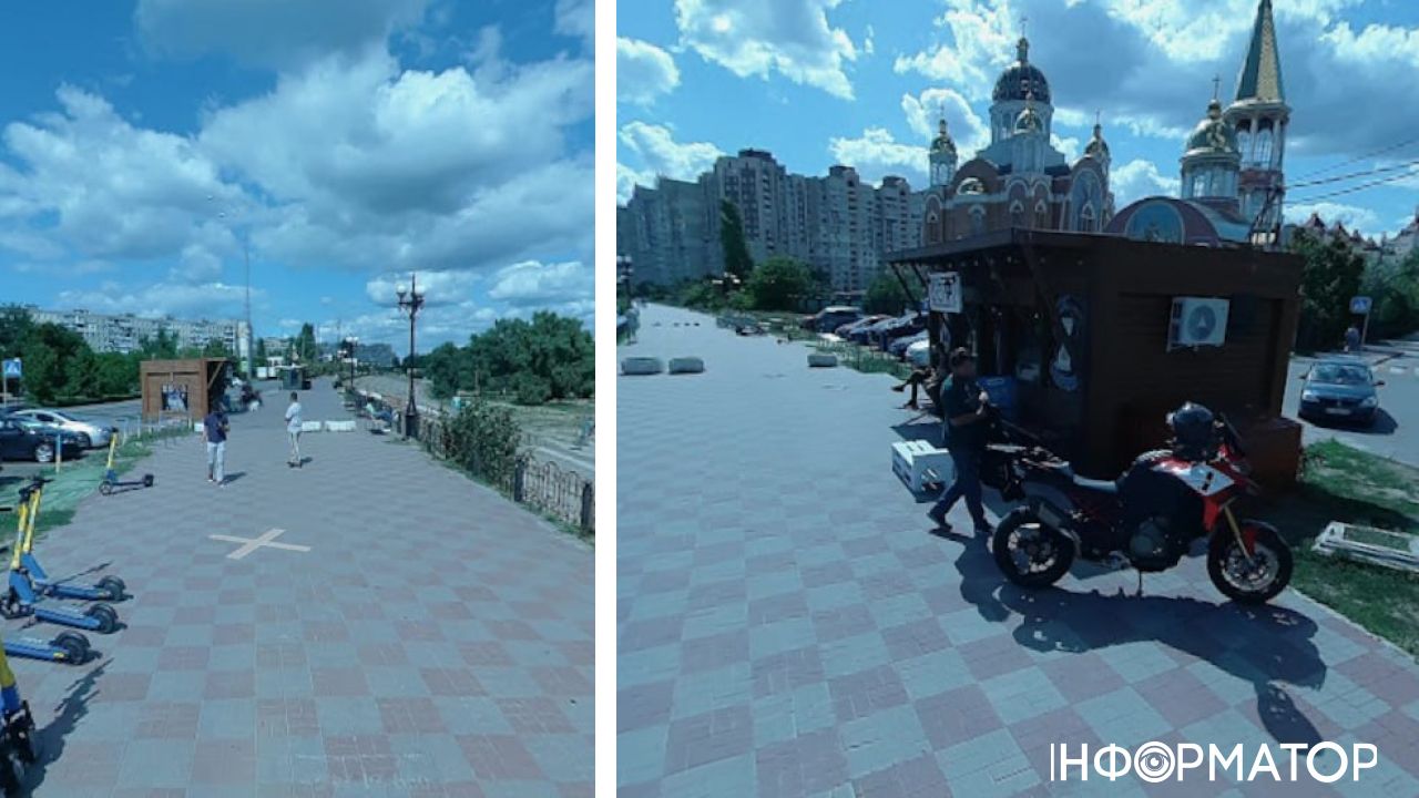 Google Maps еще в 2024 году зафиксировал байкера прямо посреди пешеходного променада на Оболонской набережной. Google Maps еще в 2024 году зафиксировал байкера прямо посреди пешеходного променада на Оболонской набережной.