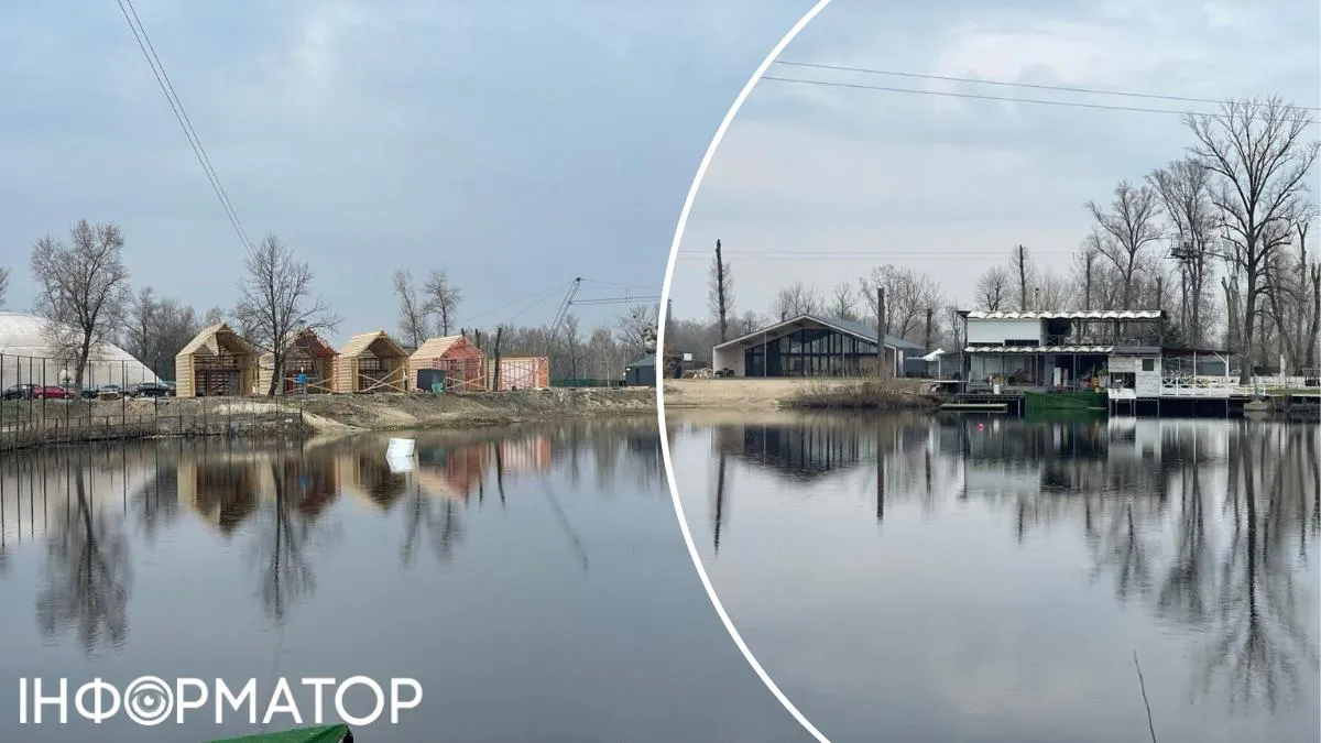 Четыре огромных сруба строят на берегу пойменного озерка Четыре огромных сруба строят на берегу пойменного озерка