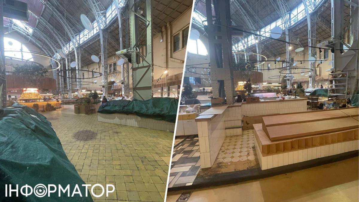 Уже в начале 2026 года Информатор посетил Бессарабский рынок и увидел, что торговые ряды именно рынка пусты - на большинство из них торговцы так и не вернулись.