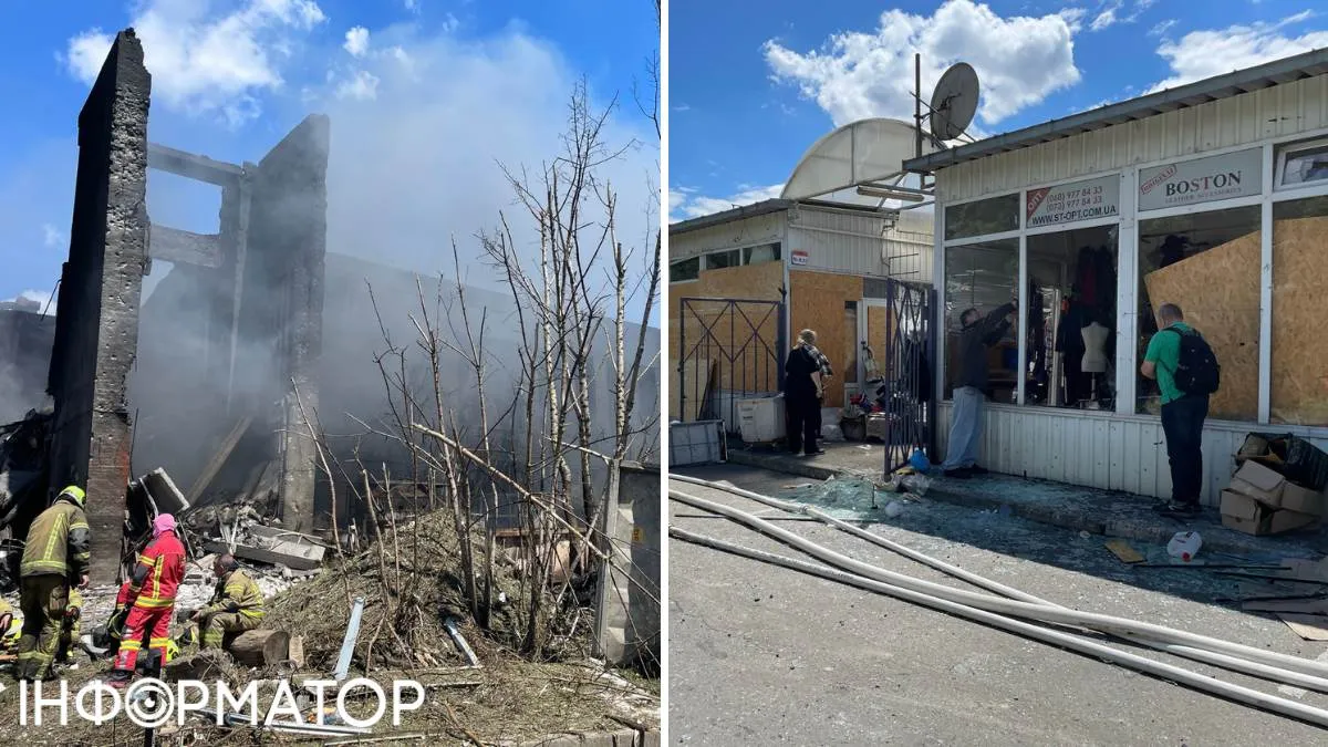 Прикметно, що руйнування на ринку "рандомні" - так, знищені вщент ятки й крамниці розташовані неподалік від тих, що зачепило менше, й де лише винесло вікна Прикметно, що руйнування на ринку "рандомні" - так, знищені вщент ятки й крамниці розташовані неподалік від тих, що зачепило менше, й де лише винесло вікна