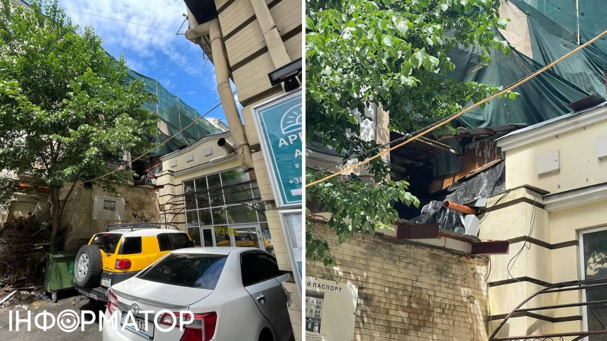 На фотографиях хорошо видно, что строительные конструкции заржавели, а занавес кое-где обнажил "внутренности" дома - наружные стены были демонтированы На фотографиях хорошо видно, что строительные конструкции заржавели, а занавес кое-где обнажил "внутренности" дома - наружные стены были демонтированы