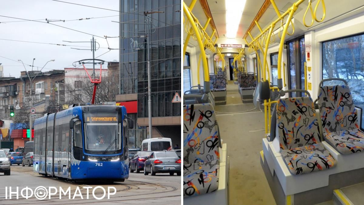 Сегодня в Киеве работают 57 трамвайных вагонов Pesa 71-414K (Fokstrot)