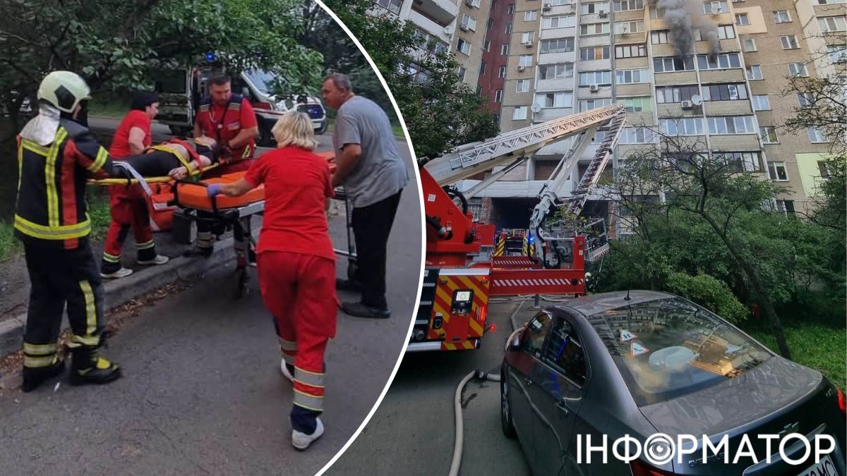 Киевлянка выпрыгнула из окна, спасаясь от пожара - подъехать пожарной лестнице помешали автомобили