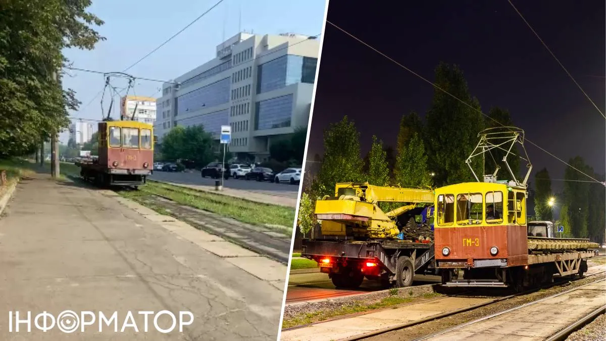 На Солом'янці працює сміттєвозом унікальний трамвай, створений у Києві 50 років тому
