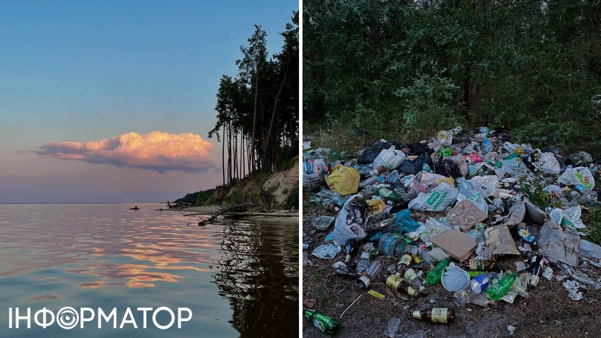Молодцы, киевляне - село Лютеж на берегу Киевского моря губят мусором