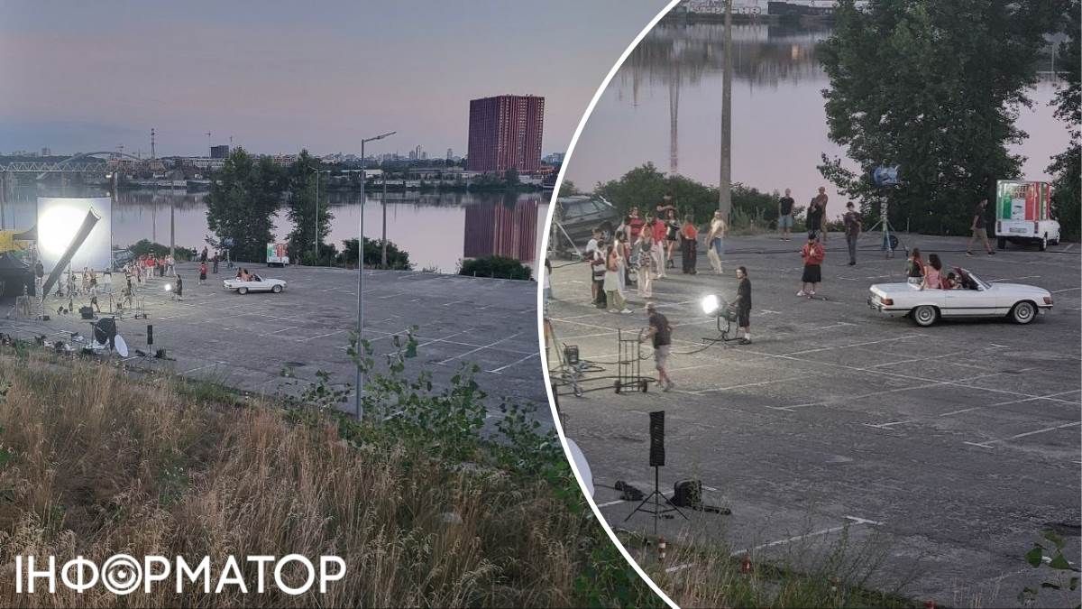 Підігнали три корча - на Трухановому острові у Києві знімають рекламу