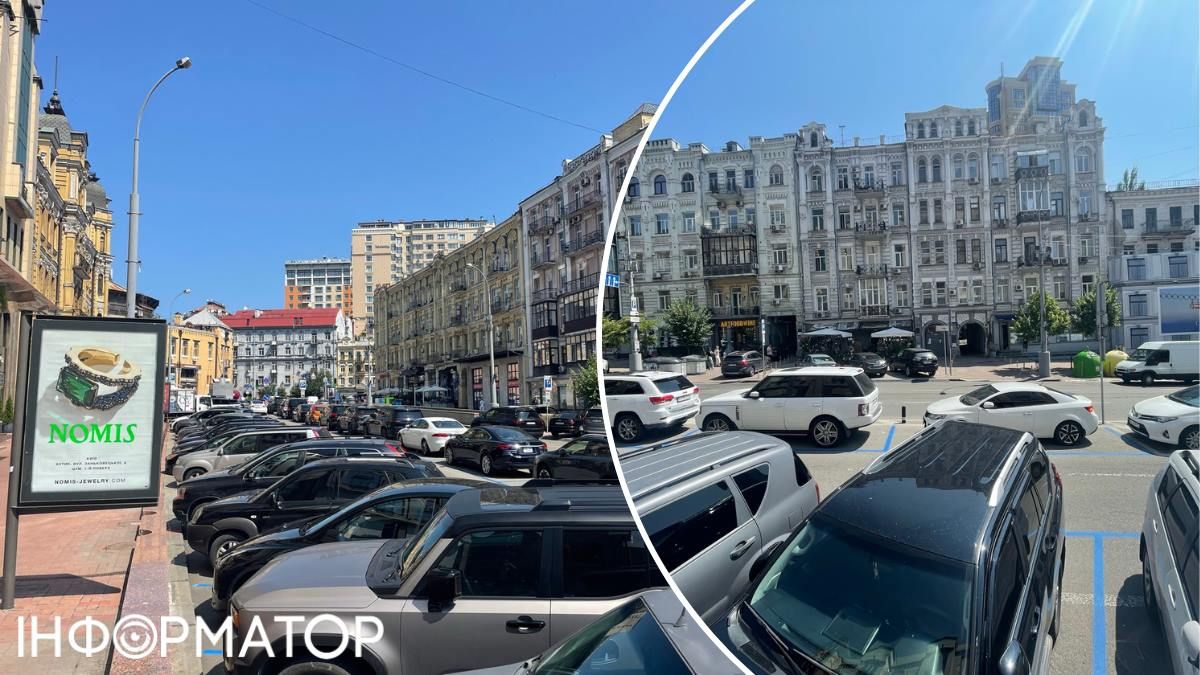 Парковка на Крутом спуске и у фасада Le Silpo оказались заполненными на 100% Парковка на Крутом спуске и у фасада Le Silpo оказались заполненными на 100%