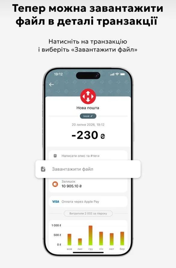 Оновлення застосунку monobank - до транзакції можна долучити фото чека чи покупки 1