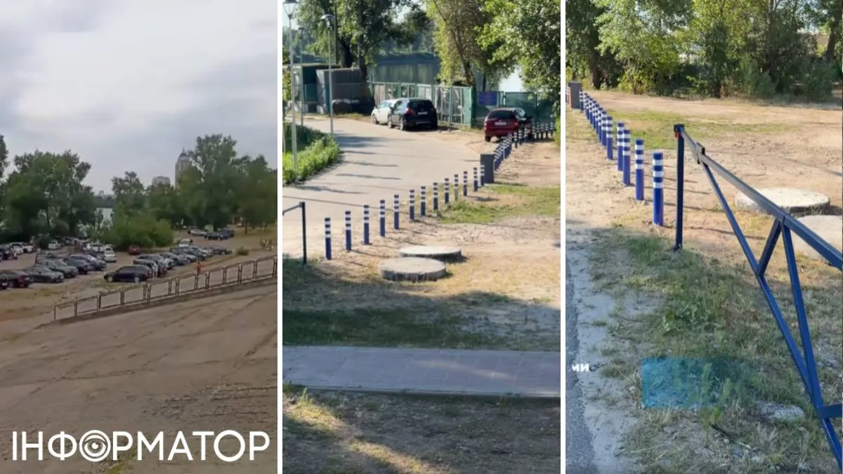 Свято скінчилося - зелені зони парку Наталка на Оболоні захистили паркувальними стовпчиками