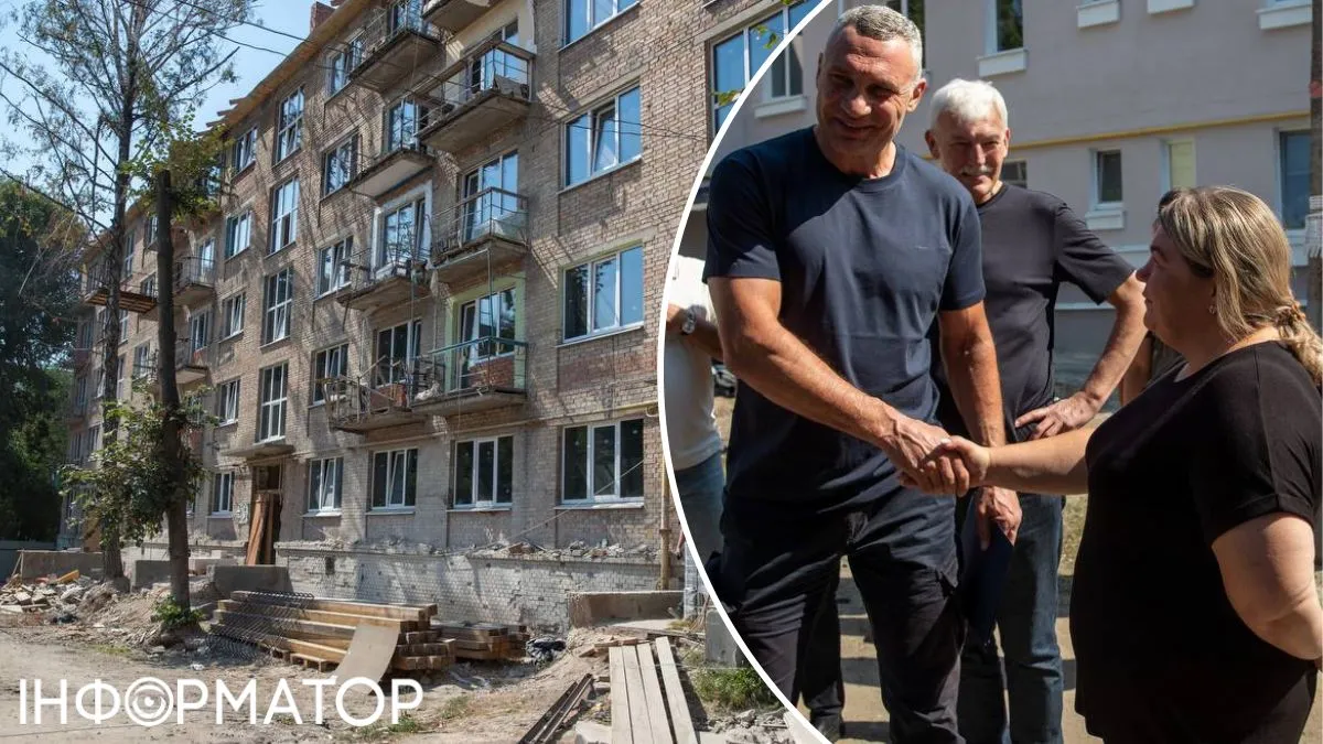 Кличко обіцяє відновити 14 будинків, постраждалих від обстрілів на Святошині, до жовтня 2026-го року