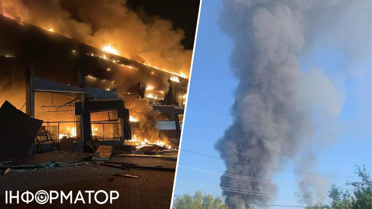 Пожежа після атаки дронів