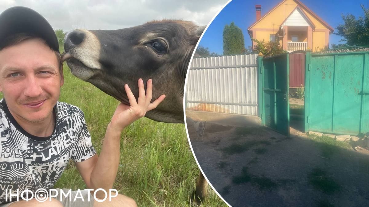 Віталій Ковальчук завів вже декілька корів і телят. Справа на фото - будинок тієї самої сусідки "через хвіртку" Віталій Ковальчук завів вже декілька корів і телят. Справа на фото - будинок тієї самої сусідки "через хвіртку"