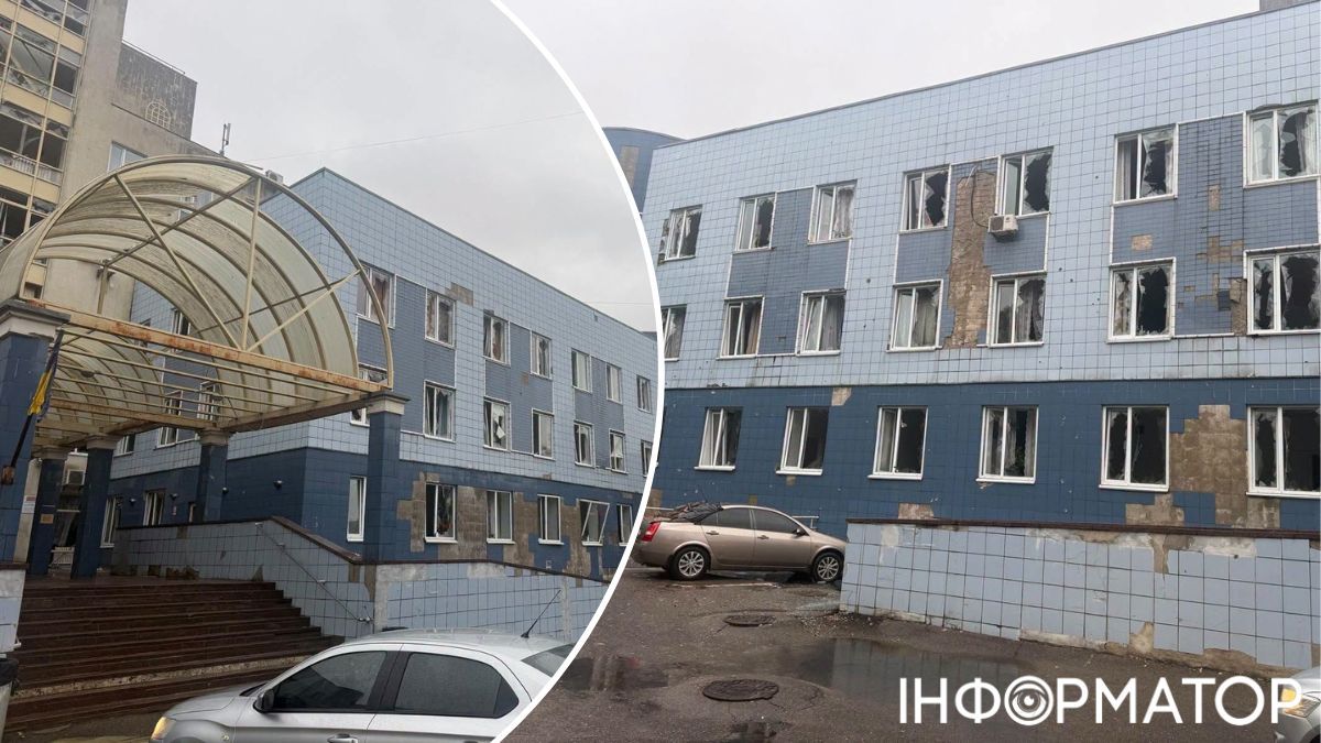 Поврежденное медучреждение Киева