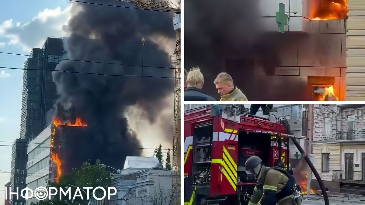 Ще один приліт у центрі Києва - сильно постраждав медцентр Добробут поблизу Олімпійської