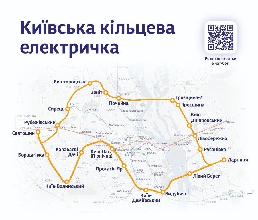 Схема руху кільцевої електрички Схема руху кільцевої електрички