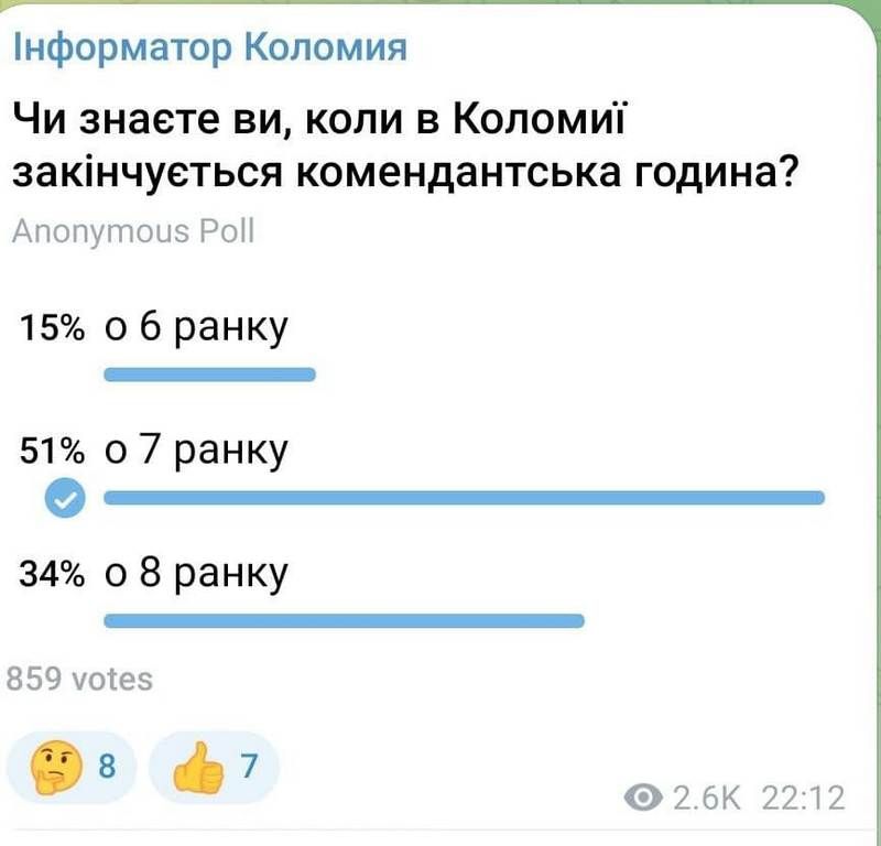 Половина коломиян знають період дії комендантської години. Опитування 1
