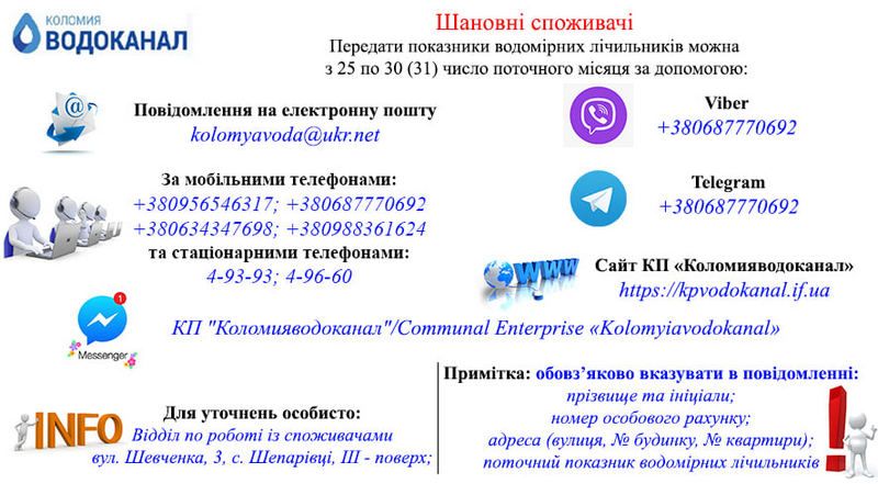 Як коломиянам передати показники води 1