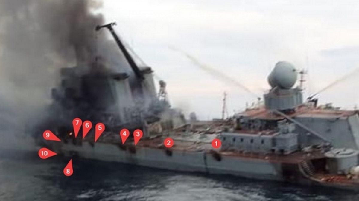 Журналіст OSINTtechnical оприлюднив фото підбитого крейсера "Москва"