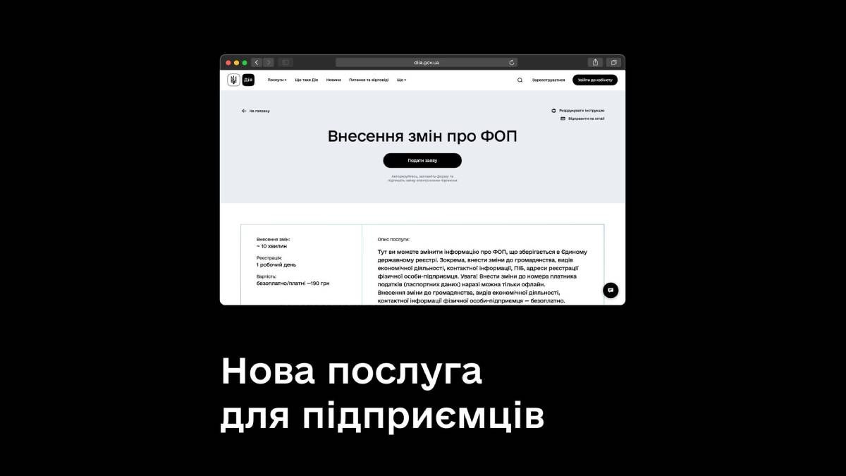 Для ФОПів запрацювала нова послуга у Дії