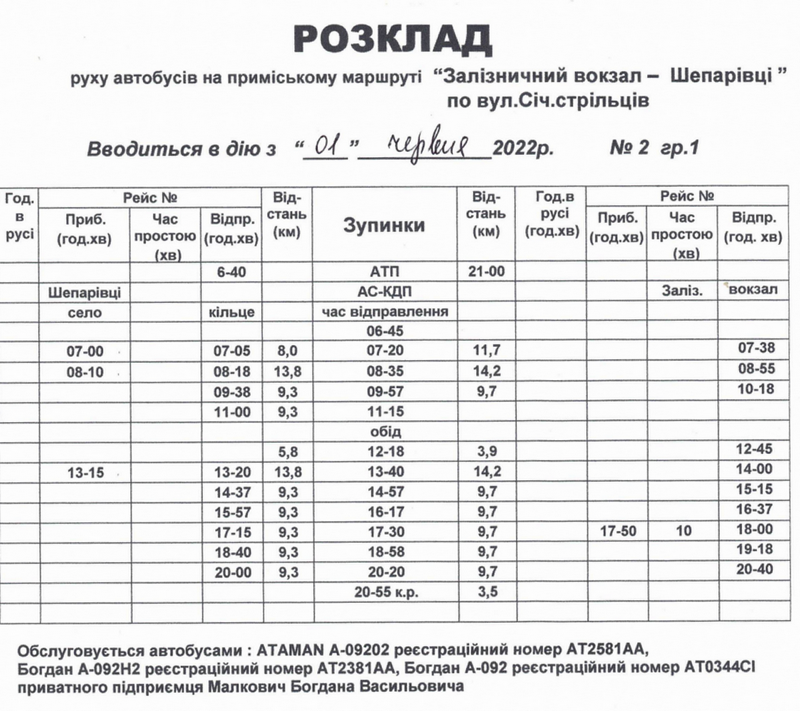 Маршрут 2А більше не курсуватиме по Коломийській ТГ 4