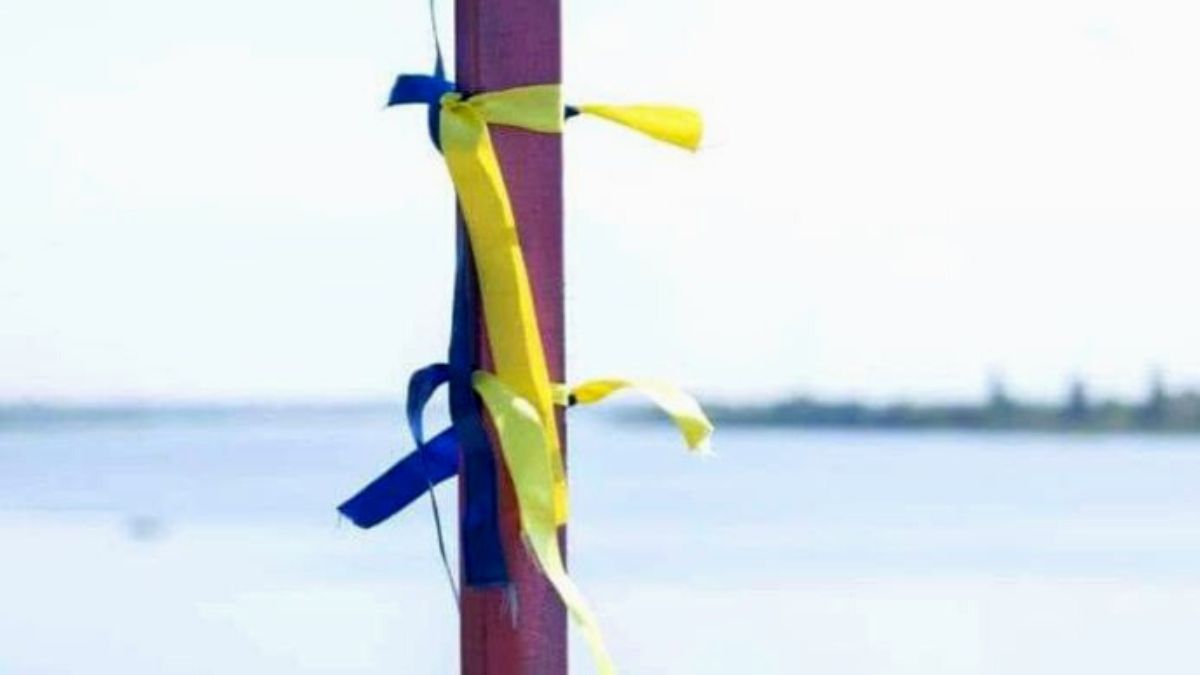 Синьо-жовті стрічки на Херсонщині, Фото Сергія Хланя