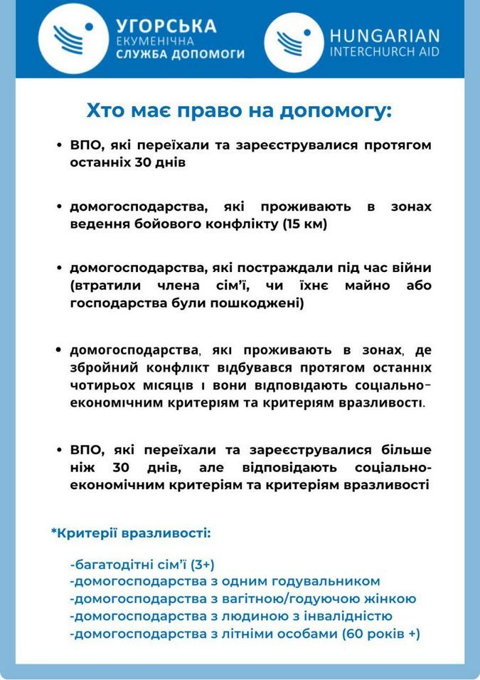 Переселенці можуть отримати матеріальну допомогу від угорських благодійників 1