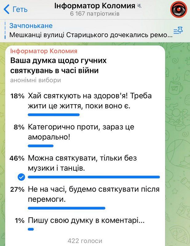 Як коломияни ставляться до святкувань у часі війни - опитування 1