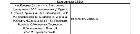 Віялові вимкнення світла на Прикарпатті | списки черг 4