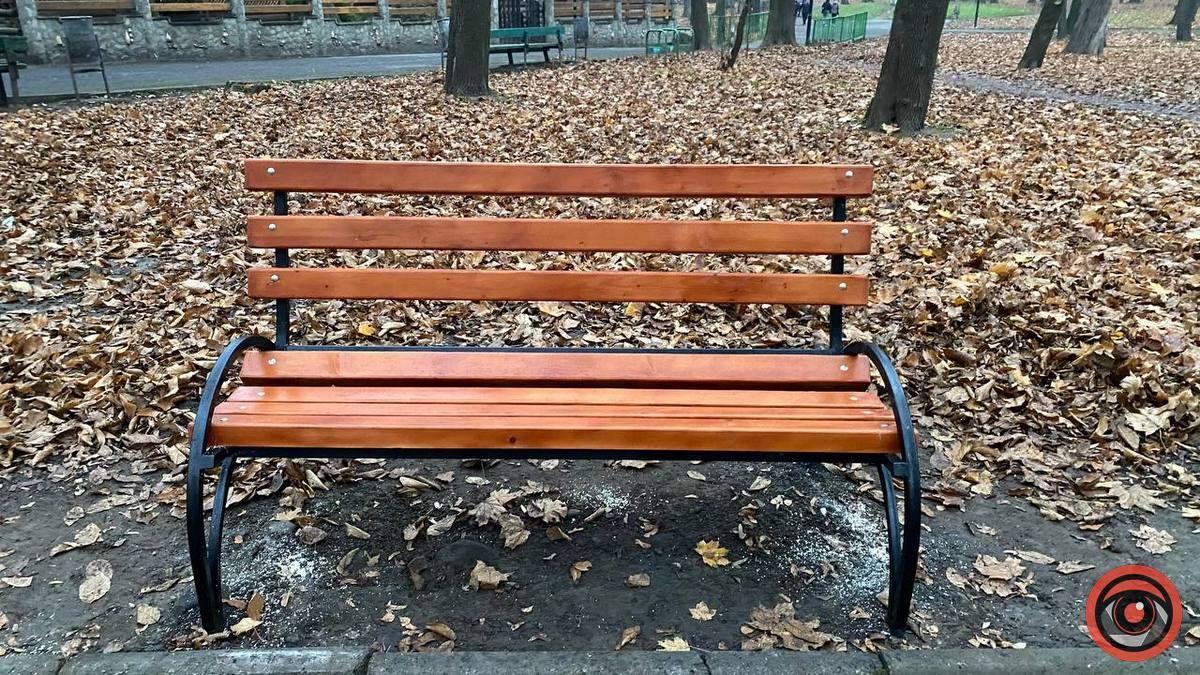 Як виглядають відреставровані лавочки у міському парку Коломиї 3